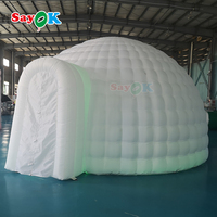 Tente gonflable à demi-dôme géante pour l'extérieur, portable, à bulles blanches, éclairage Igloos pour fêtes Disco Doom Air Tentes