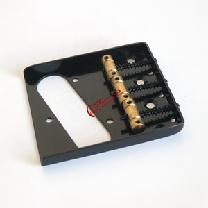 Donlis Lefty Black 3 Vintage Brass Saddle TL Guitar Bridge Ashtray 54mm Fijo para Guitarras Eléctricas para Zurdos - Product Image 4