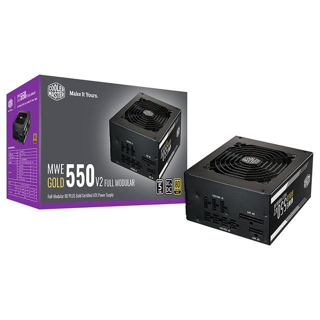 CoolerMaster MWE Gold 550 V2 Full Modular 550W Power Supply with 80+ Gold Efficiency High Temperature Resilience
