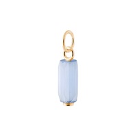 Pendentif en verre soufflé coloré, acier inoxydable plaqué or 18 carats PVD, pétales allongés, pour femmes
