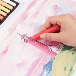 FOSKA – Lot de 12/24 <span class=keywords><strong>craies</strong></span> carrées résistantes à la décoloration, bâtons de couleurs <span class=keywords><strong>pastel</strong></span> assorties pour peinture humide et sèche au toucher lisse - Product Image 3