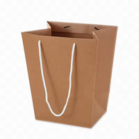 Venta directa de fábrica MOQ bajo logotipo personalizado mango de algodón bolsa de papel Kraft para supermercado Día DE LA MADRE papel de arte ramo de flores
