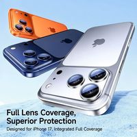 Protection d'objectif d'appareil photo en verre trempé 9H anti-reflet et anti-traces de doigts en alliage d'aluminium, design personnalisé pour iPhone 17 Pro