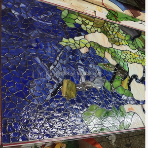 Décoration Murale/De Porte/De Fenêtre en Verre Teinté Artisanal Style Tiffany, Motif Glycine, Fournisseur Chinois, Style Européen - Product Image 3