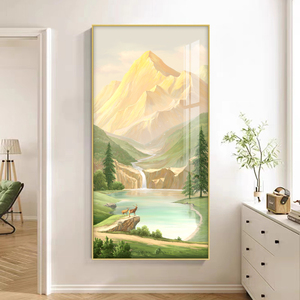 2025 nuevo estilo <span class=keywords><strong>Rural</strong></span> montaña cristal porcelana pinturas verticales cuatro estaciones <span class=keywords><strong>paisaje</strong></span> decoración para el hogar estilo de campo - Product Image 3