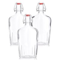 Flacon de poche en verre de 500ml avec couvercle en liège hermétique en acier inoxydable 17 oz 17 onces Emballage en verre pour boissons