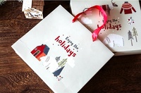 Boîte cadeau de Noël personnalisée avec sac en papier assorti, boîte d'emballage pour biscuits et gâteaux de Noël