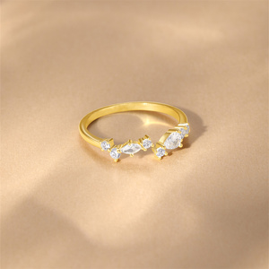 <b>CANNER</b> Sparking Luxury 925 Elegant Zircon Adjustable Flower Rings - Product Image 2