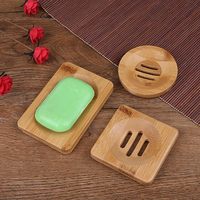 Porte-savon en bambou naturel, support de rangement pour salle de bain