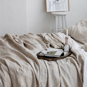 Literie en <span class=keywords><strong>lin</strong></span> naturel 100% pur, tissu en <span class=keywords><strong>lin</strong></span> uni pour la maison, ensemble de couette, draps plats, housse de couette pour cadeau - Product Image 1