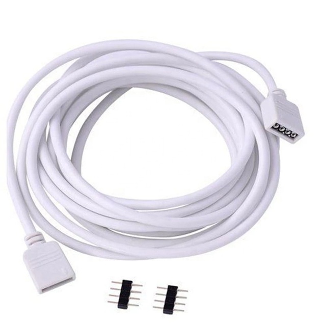 4 PIN RGB Led Connector Extension Cable Cord Wire + 4pin Connectors 1M 2M 5M for SMD 5050 3528 RGB LED Strip Light