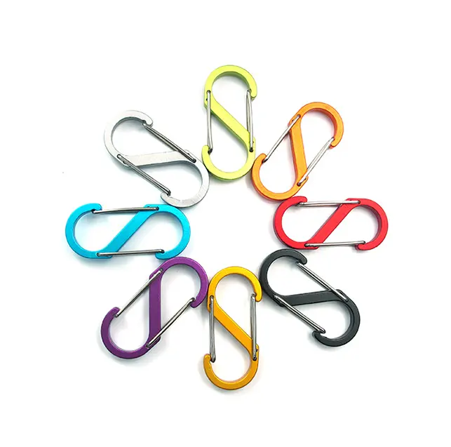 Locking Carabiner Keychain S Ring Quick Release Clip Buckle Portable Quickdraws Hiking Climbing Camping Tool Gear