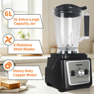 Licuadora Genat de 6 Litros con Control de Velocidad Variable, Mezcladora Comercial de Alimentos, Negra - Product Image 2