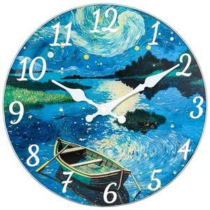 Reloj de Pared Analógico Silencioso de Vidrio Templado de Cuarzo Premium con Números Grandes, Diseño Minimalista para Dormitorio, Sala de Estar, CE RoHs - Product Image 1
