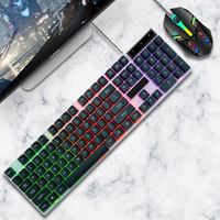 Clavier et souris de jeu lumineux pour PC, clavier mécanique LED 104 touches, combo pour joueurs