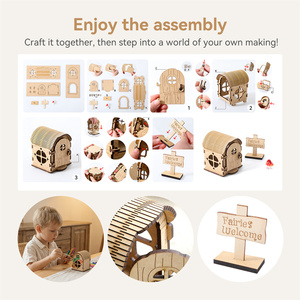 Kit Fai-<span class=keywords><strong>da</strong></span>-Te/Casa delle Fate in Legno 3D ad Arco, Giocattolo Educativo STEM, Decorazione <span class=keywords><strong>da</strong></span> <span class=keywords><strong>Giardino</strong></span> in Miniatura Tagliata al Laser - Product Image 4
