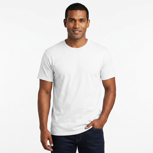Camiseta de Cuello Redondo de Algodón Suave de Primera Calidad en Color Blanco Grisáceo, Estilo Hip Hop, Marca Privada, para Hombre, Mujer, Unisex - Product Image 1
