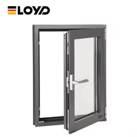 Eloyd Fenêtres à battant en aluminium à double vitrage Persienne ouverte durable insonorisée à rupture thermique pour les projets de maisons isolées
