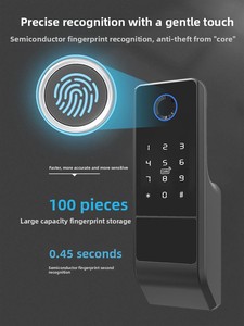 Serrure intelligente WiFi Tuya pour portails extérieurs, portes en bois à cadre électrique, reconnaissance biométrique d'empreintes digitales, NFC, contrôlée par application, données cloud - Product Image 3