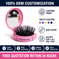 Miroir de maquillage portable rond imprimé moderne avec logo personnalisable, outils de beauté promotionnels