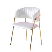Chaise de salle à manger moderne en velours avec pieds en métal, chaise rembourrée pour restaurant, fauteuil de café et hôtel, mobilier commercial en gros