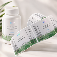 Etiquetas Adhesivas de Vinilo con Holograma Láser en Rollo para Productos de Suplementos Nutricionales con Estampado en Lámina Dorada, Hechas por Máquina Etiquetadora de Alta Velocidad