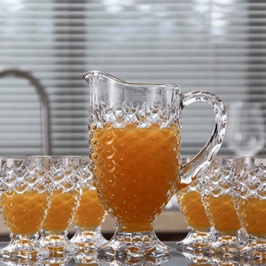 Bán Buôn Cá Quy Mô Nổi Stemware Đồ Uống Thủy Tinh Bình Đặt Rõ Ràng Uống Nước Thủy Tinh Bình Với 4 Cups - Product Image 5