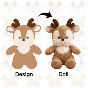 All'ingrosso del fumetto del fenicottero del cane Plushie bambola su ordinazione del cervo del Panda della volpe del Panda della morbida peluche - Product Image 6