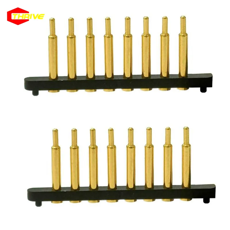 Charging Double Row 2P 3P 4P 5P 6P 8P SMD Waterproof Magnetic Custom Gold Plated Brass Connectors SMT Pin Spring Load Pogo Pin