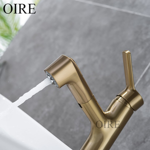 <span class=keywords><strong>Robinet</strong></span> de lavabo de salle de bain à tirage numérique, moderne et luxueux, en céramique de la ville de Kaiping, avec noyau en laiton, finition or brossé, montage sur plan - Product Image 5