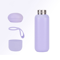 Bouteille isotherme en acier inoxydable personnalisée de 18 oz, 24 oz, 32 oz, gourde de voyage, thermos, bouteille d'eau de sport pour la salle de sport avec manchon en silicone