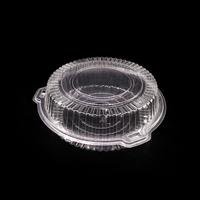 Bagasse jetable ops plastique rond récipient alimentaire unique 8 pouces cupcakes boîtes à clapet c35