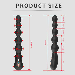 Cuentas anales vibratorias Vibración de 7 frecuencias para estimulación del ano Tapón trasero súper largo Tapón de ejercicio de vibración profunda suave - Product Image 3