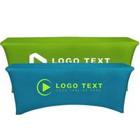 Nappe rectangulaire extensible en spandex avec logo personnalisé imprimé pour salons professionnels, expositions et événements (6ft, 8ft)