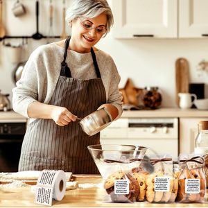 Etiquetas cuadradas de 1.5” para alimentos, impresas térmicamente, para panadería casera, pan, masa madre y empaques de alimentos caseros - Product Image 3