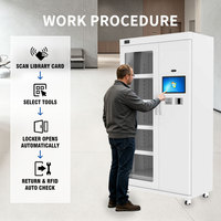 Kiosco con Pantalla Táctil y Gabinete de Herramientas de Autoservicio RFID para Bibliotecas Comunitarias Inteligentes, para Préstamo y Devolución de Herramientas en Bibliotecas Públicas