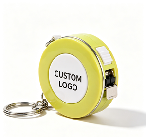 Ruban à mesurer souple rétractable portable de 60 pouces avec logo personnalisé et porte-clés pour la couture, la mesure corporelle et les travaux manuels - Product Image 3