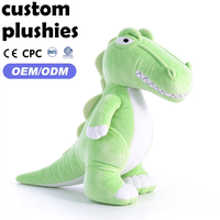 Peluche de dinosaure verte personnalisée en gros - Jouet en peluche doux pour bébés et tout-petits