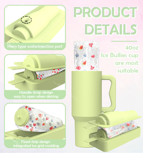 Botella de Agua de Silicona Ecológica con Rejilla de Hielo Integrada, Moldes Portátiles para Cubitos de Hielo Coloridos - Product Image 4