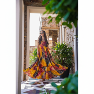 ชุดราตรีงานปาร์ตี้พิมพ์ลายดอกไม้ดีไซน์สวย - Product Image 1