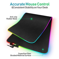 Tapis de souris de jeu RGB Tigerwings LED USB rechargeable 800x300mm grand XXL personnalisé en caoutchouc + tissu avec logo