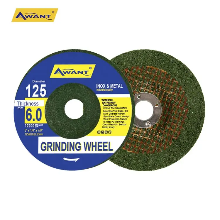 Grinding Disc 125mm 5 Inch Green Half Mesh DC Grinding Wheel For Stainless Steel Cast Iron AWANT