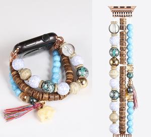 <span class=keywords><strong>Bracelet</strong></span> en perles acryliques faites à la main en <span class=keywords><strong>bois</strong></span> massif de pierre naturelle avec <span class=keywords><strong>bracelet</strong></span> de style bohème pour montre <span class=keywords><strong>Apple</strong></span> pour <span class=keywords><strong>bracelet</strong></span> de montre de bijoux Iwatch - Product Image 2