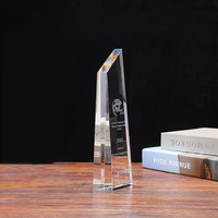 Trophée en cristal personnalisé, impression UV couleur, logo et texte personnalisés, plaque de récompense d'honneur d'entreprise