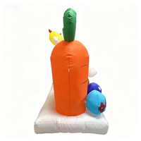 Décoration de jardin gonflable lumineuse de 8 pieds, marque Norco, motif lapin de dessin animé sur balançoire, avec carottes, œufs et lumières LED, pour fêtes en extérieur/intérieur