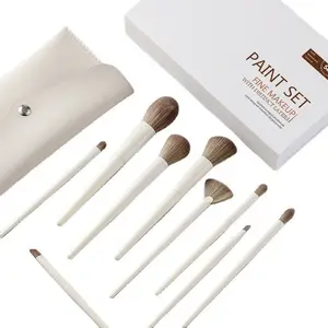 10 maquiagem brush set Plastic handle cabelo biônico macio blush brush Highlighter brush Beauty tool