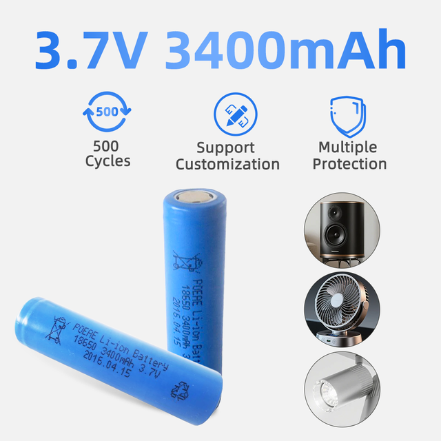 High Capacity Japan 3.7V 3400mah 18650 Rechargeable Li-ion 18650 Battery for Flashlight