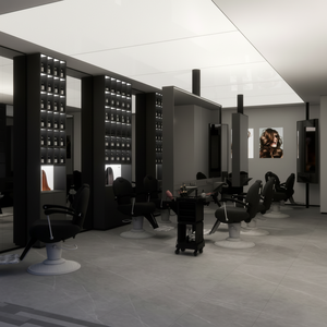 Vitrine en verre en bois vente en gros enseigne personnalisée vitrine au sol porte-perruque pour salon de coiffure moderne Design - Product Image 1