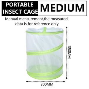 Tianbo taşınabilir evcil hayvan kafesi nefes Quadrate böcek örgü yeşil beyaz basit stil katı desen plastik tepsi fermuar kapatma - Product Image 3