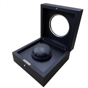 Faqctory Direct Custom Logo <b>Gift</b> Display Flip Watches <b>Boxes</b> Packaging Storage Luxury <b>Black</b> Leather Square Durable Watch Box - Product Image 2